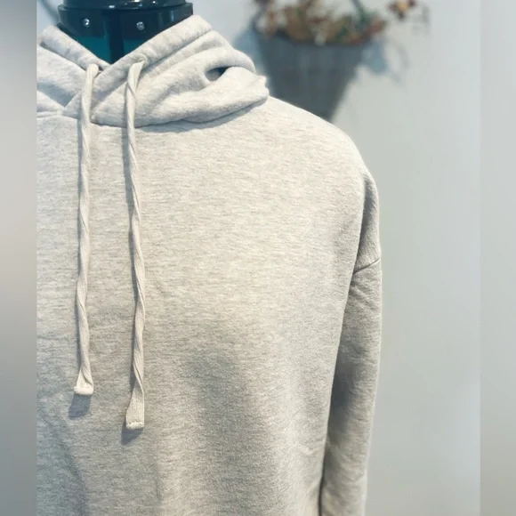 Quince SuperSoft Fleece Set with Hoodie & Pants in Grey XS Pant/Small Top - Picture 7 of 10